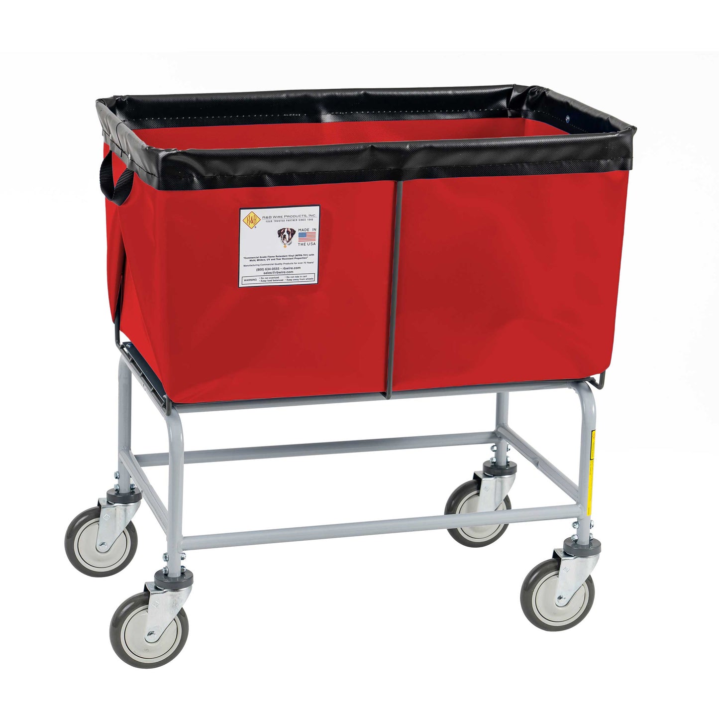 R&B Wire 4 Bushel Fully Sewn Elevated Vinyl Basket Truck, Red