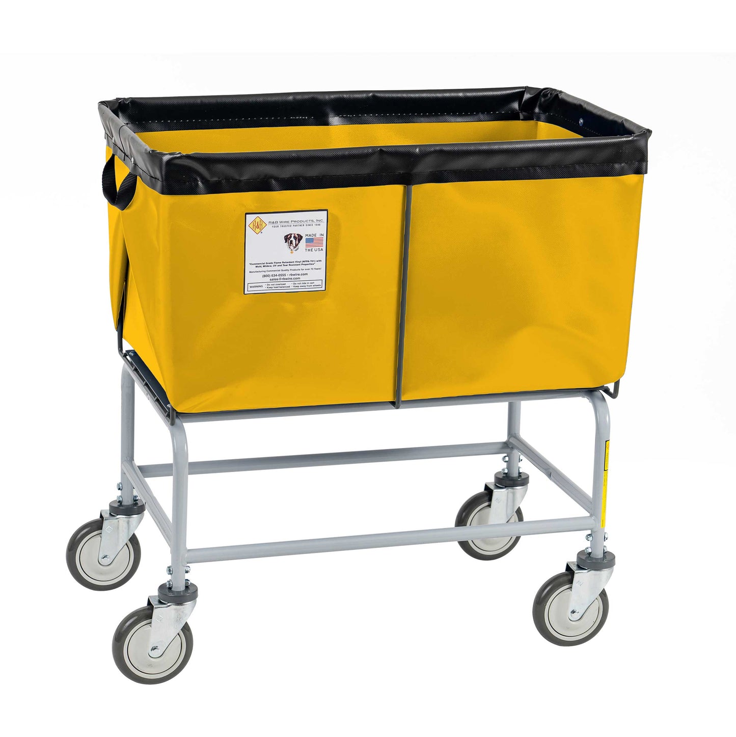 R&B Wire 4 Bushel Fully Sewn Elevated Vinyl Basket Truck, Yellow