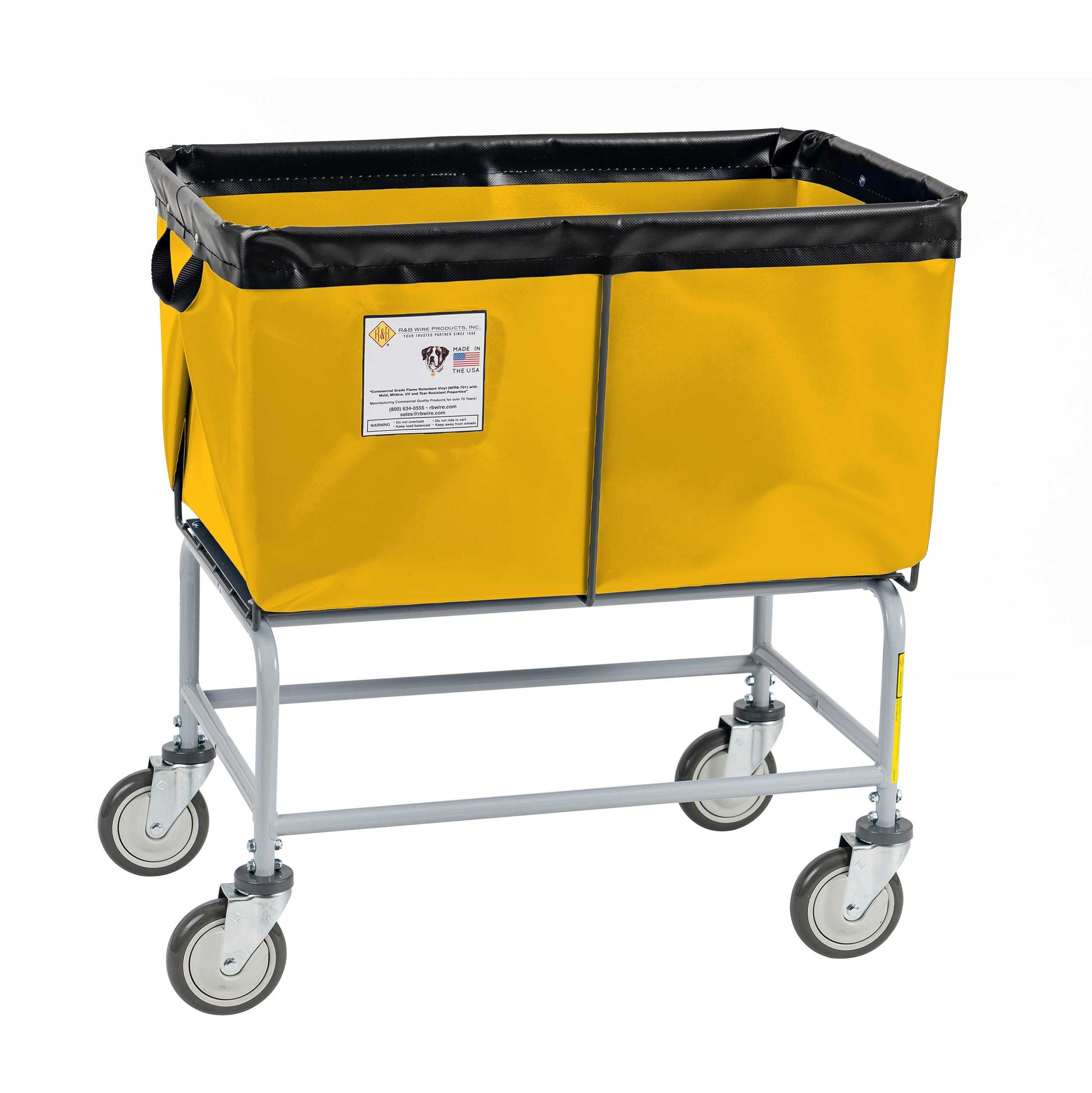 R&B Wire 4 Bushel Fully Sewn Elevated Vinyl Basket Truck, Yellow