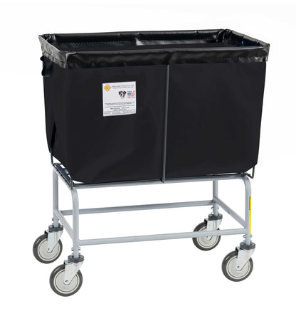 R&B Wire 6 Bushel Fully Sewn Elevated Vinyl Basket Truck, Black