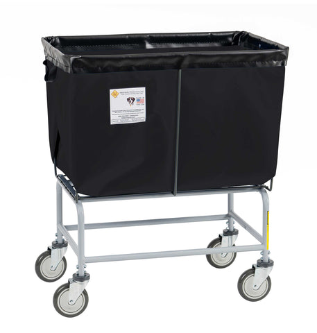 R&B Wire 6 Bushel Fully Sewn Elevated Vinyl Basket Truck, Black
