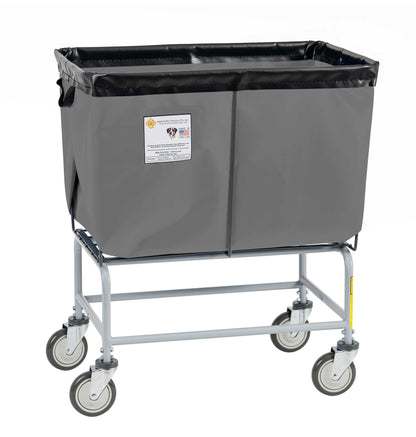 R&B Wire 6 Bushel Fully Sewn Elevated Vinyl Basket Truck, Gray