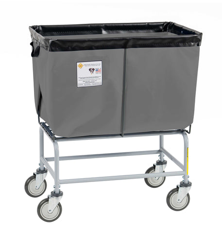 R&B Wire 6 Bushel Fully Sewn Elevated Vinyl Basket Truck, Gray