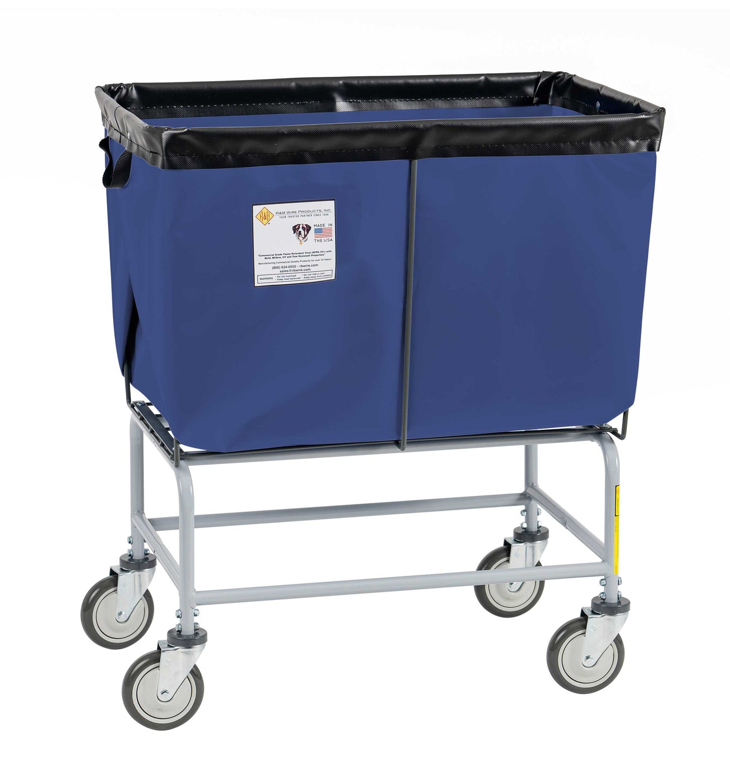 R&B Wire 6 Bushel Fully Sewn Elevated Vinyl Basket Truck, Navy