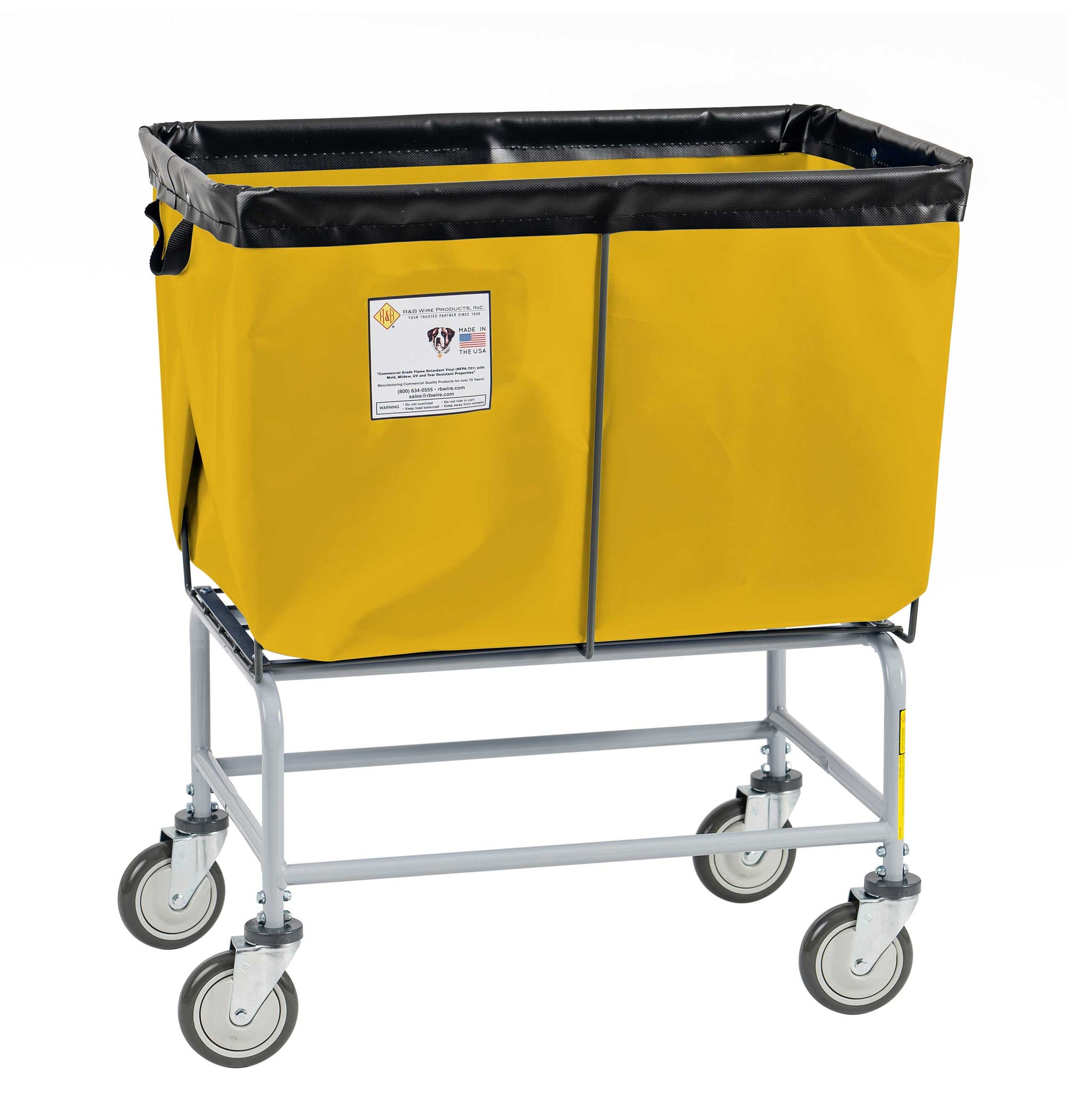 R&B Wire 6 Bushel Fully Sewn Elevated Vinyl Basket Truck, Yellow
