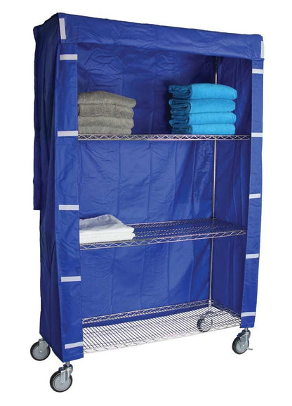 Short Rolling Wire Shelving Cart Nylon Cover 36x18x68