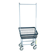 Dura-Seven™ Front Load Wire Laundry Cart w/ Double Pole Rack