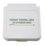 Hamper Label, Resident Personal Linen - Green Lettering, pack of 5