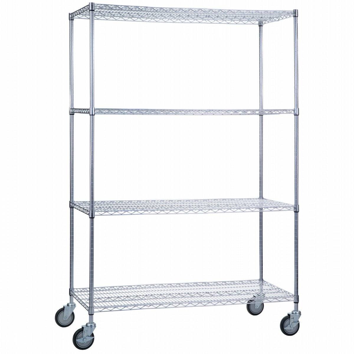 Linen Cart 18 x 48 x 68 With Wire Shelves - SHORT