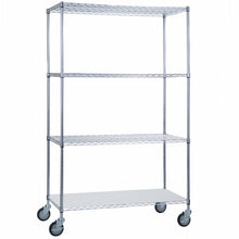Rolling Wire Shelving Cart 36 x 24 x 78 With Solid Bottom