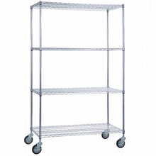 Rolling Wire Shelving Cart 36 x 24 x 78 With Wire Shelves