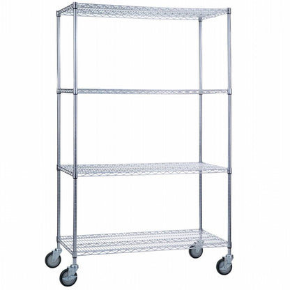 Rolling Wire Shelving Cart 24 x 36 x 78 With Wire Shelves - (72"ht. Poles)