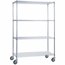 Rolling Wire Shelving Cart 48 x 24 x 78 with Solid Bottom