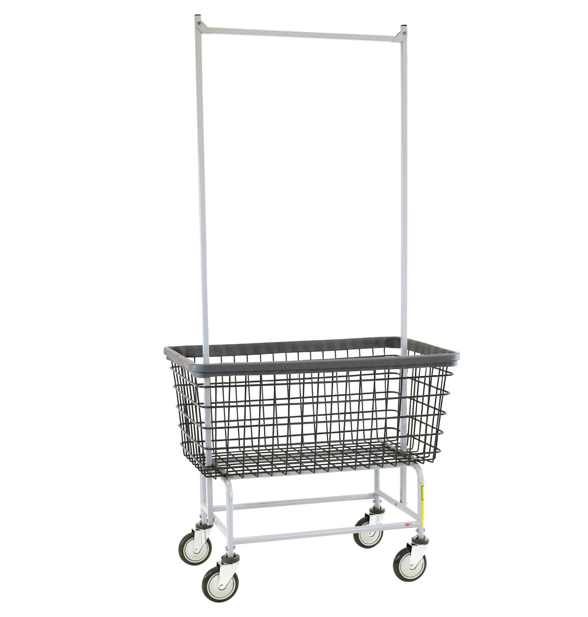 Mega Capacity Laundry Cart Double Pole Rack