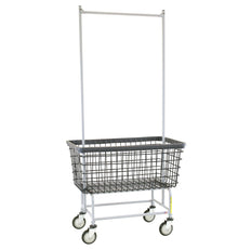 Mega Capacity Laundry Cart Double Pole Rack