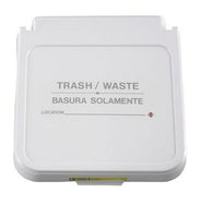 Receptacle Label, Trash / Waste - Gray Lettering, Pack of 5
