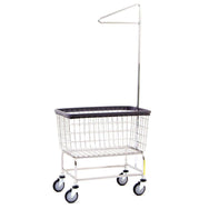 Large Capacity Laundry Cart W/ Single Pole Rack