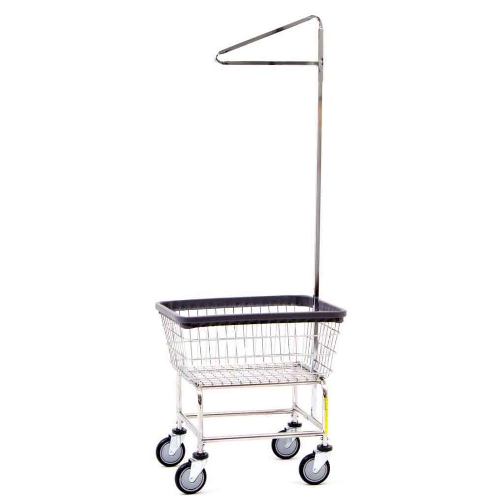 Narrow Laundry Cart with Single Pole Rack