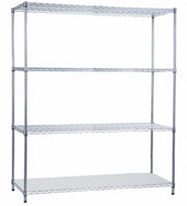 Shelving Unit 18 x 60 x 72, with Solid Bottom Shelf