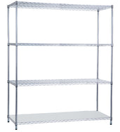 Shelving Unit 18 x 60 x 62, with Solid Bottom Shelf